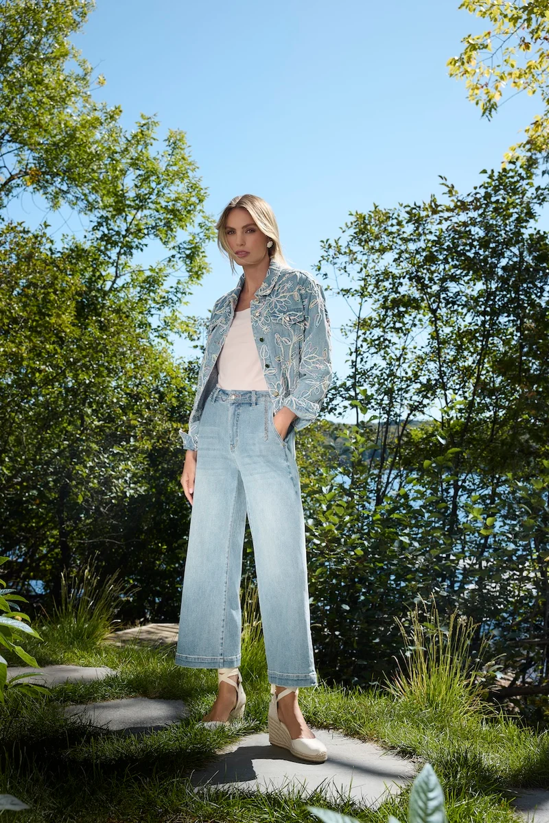 La veste en denim broderies florales Frank Lyman | 266591