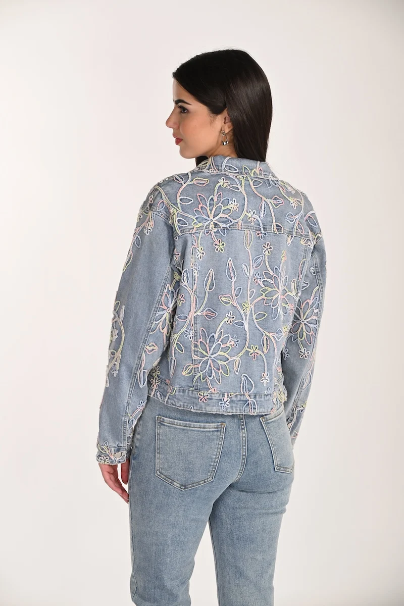 La veste en denim broderies florales Frank Lyman | 266591