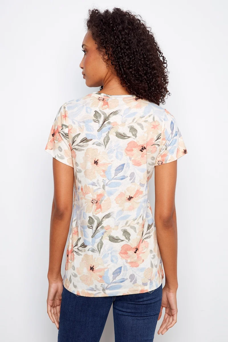 Le t-shirt imprimé délicat Charlie B.| C1231ZPK-258C