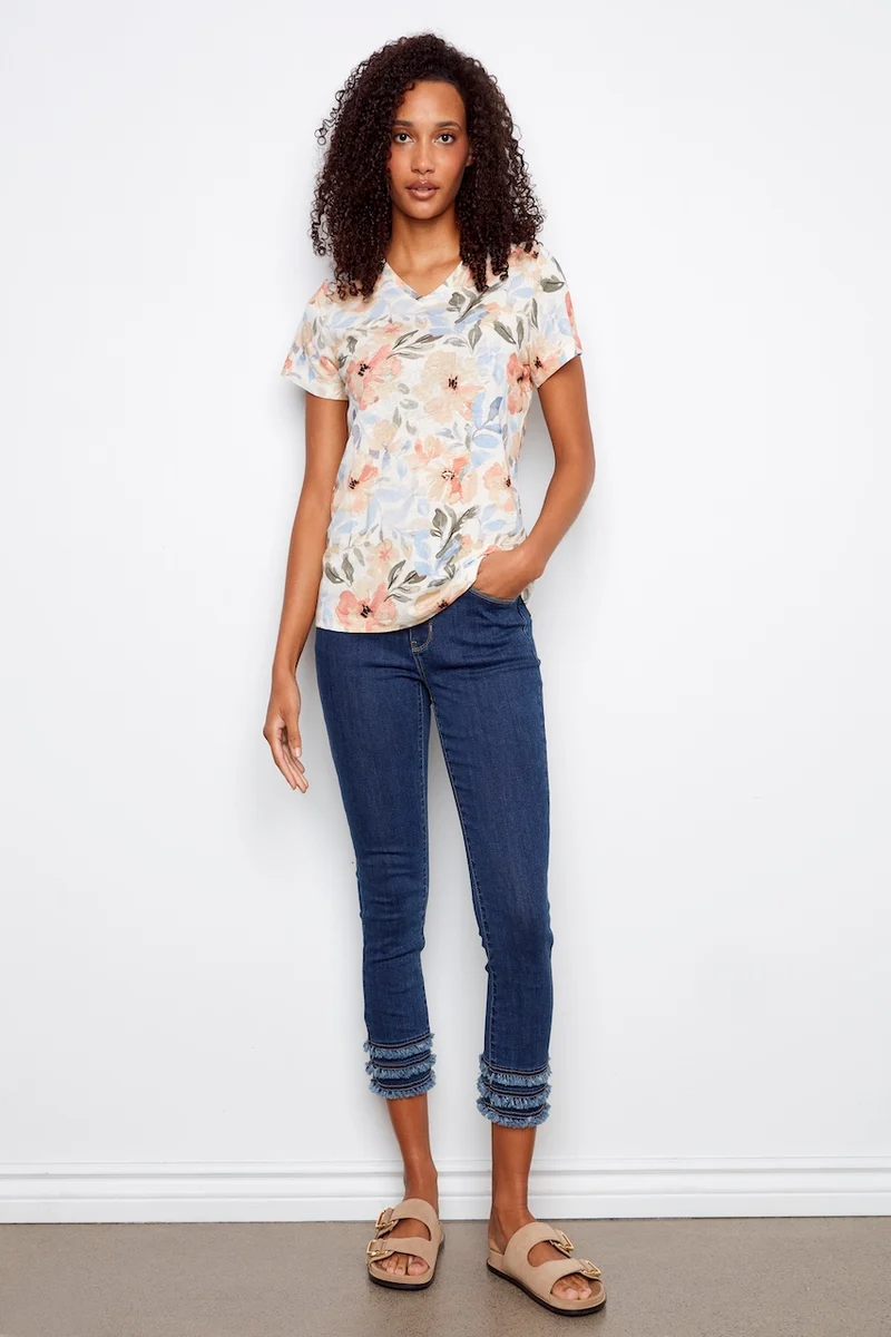 Le t-shirt imprimé délicat Charlie B.| C1231ZPK-258C