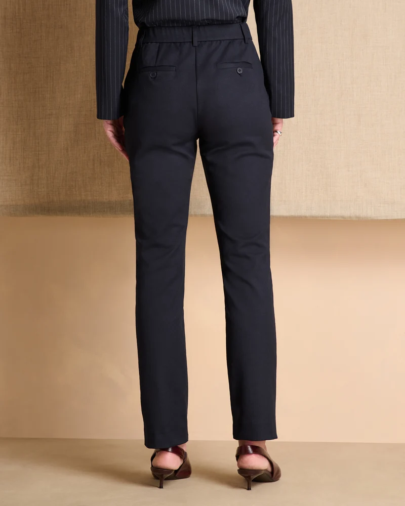 Pantalon bleu marine droit ceinture élastiquée PITCH/14013/317