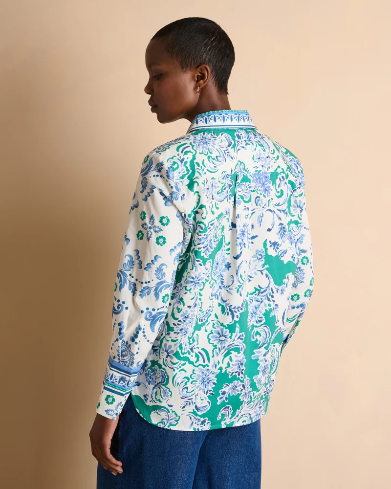Chemise imprimée bleue manches longues CLEVELAND/14164/630