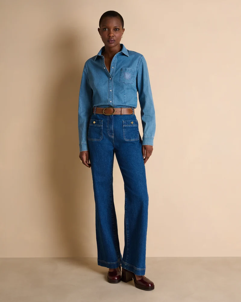 Jean flare bleu PANDORE/14133/317