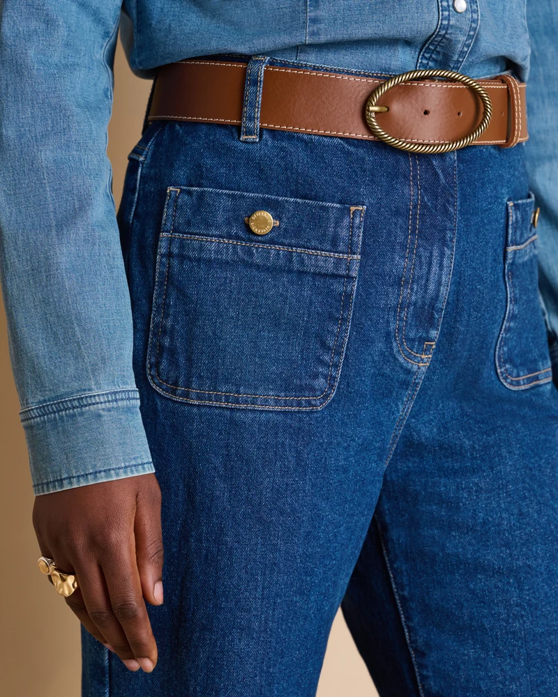 Jean flare bleu PANDORE/14133/317