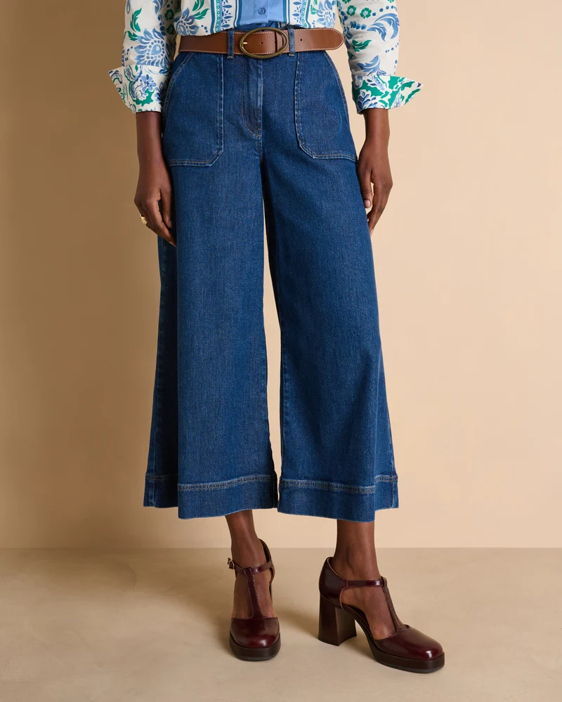 Jean jupe-culotte bleu longueur 7/8e PATRIOTE/14083/317
