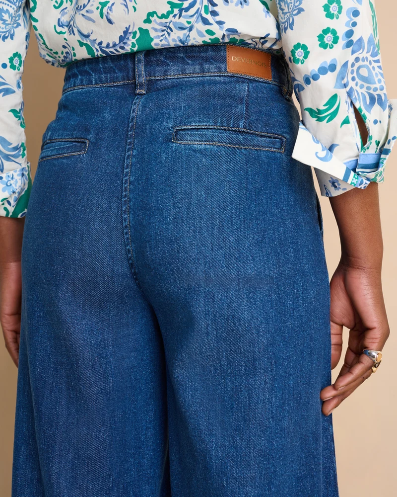 Jean jupe-culotte bleu longueur 7/8e PATRIOTE/14083/317