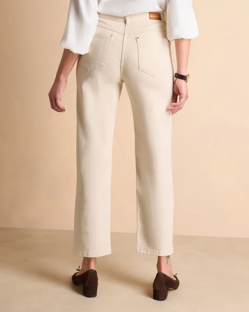 Pantalon beige coupe mom POMME/14071/007