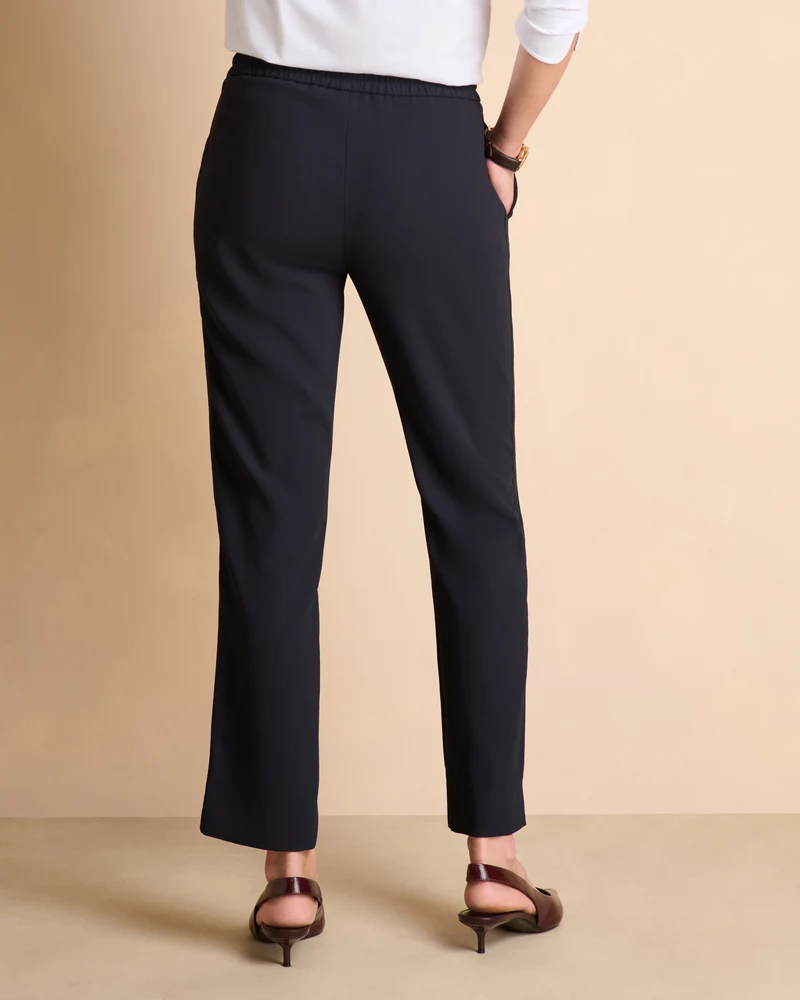 Pantalon bleu foncé taille élastiquée PLISDORSET/14044/312