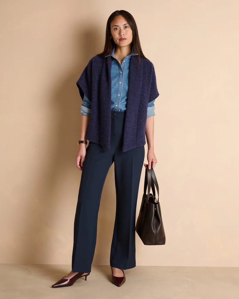 Pantalon bleu marine droit et large PIAMBRE-L14/14045/312