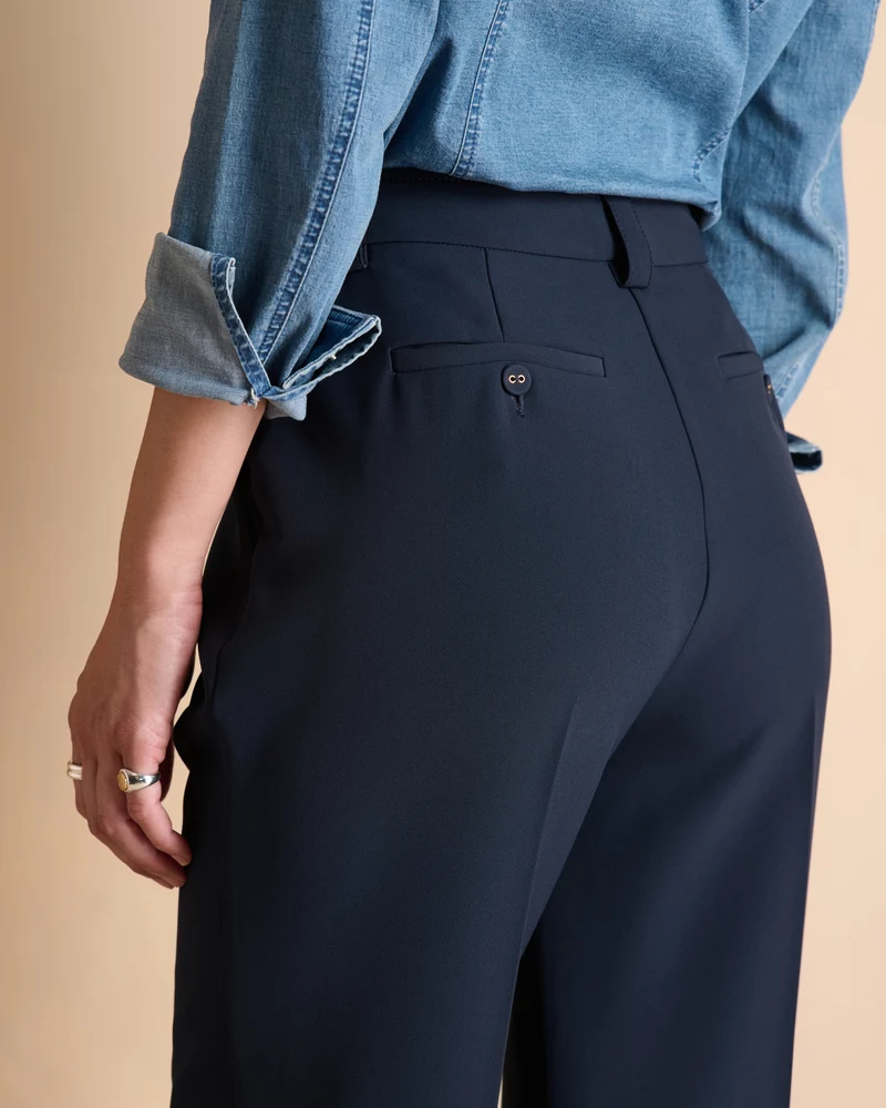 Pantalon bleu marine droit et large PIAMBRE-L14/14045/312