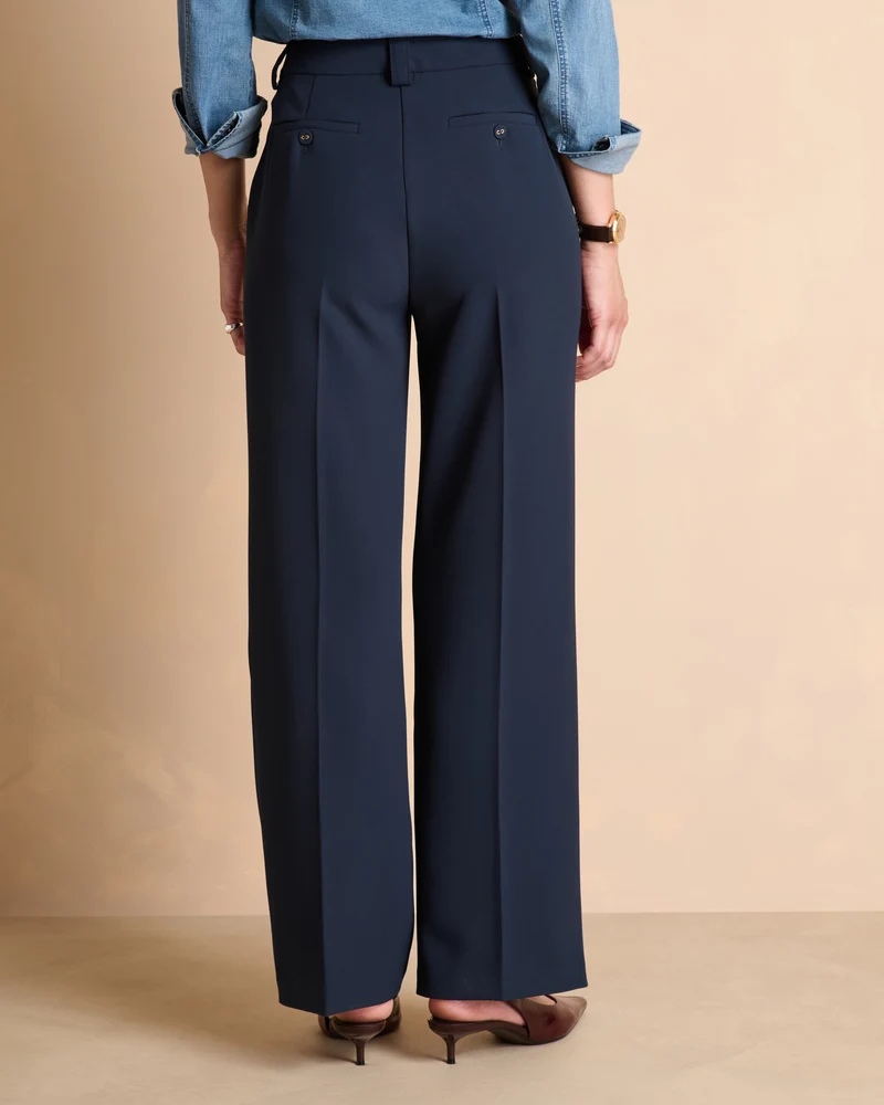 Pantalon bleu marine droit et large PIAMBRE-L14/14045/312