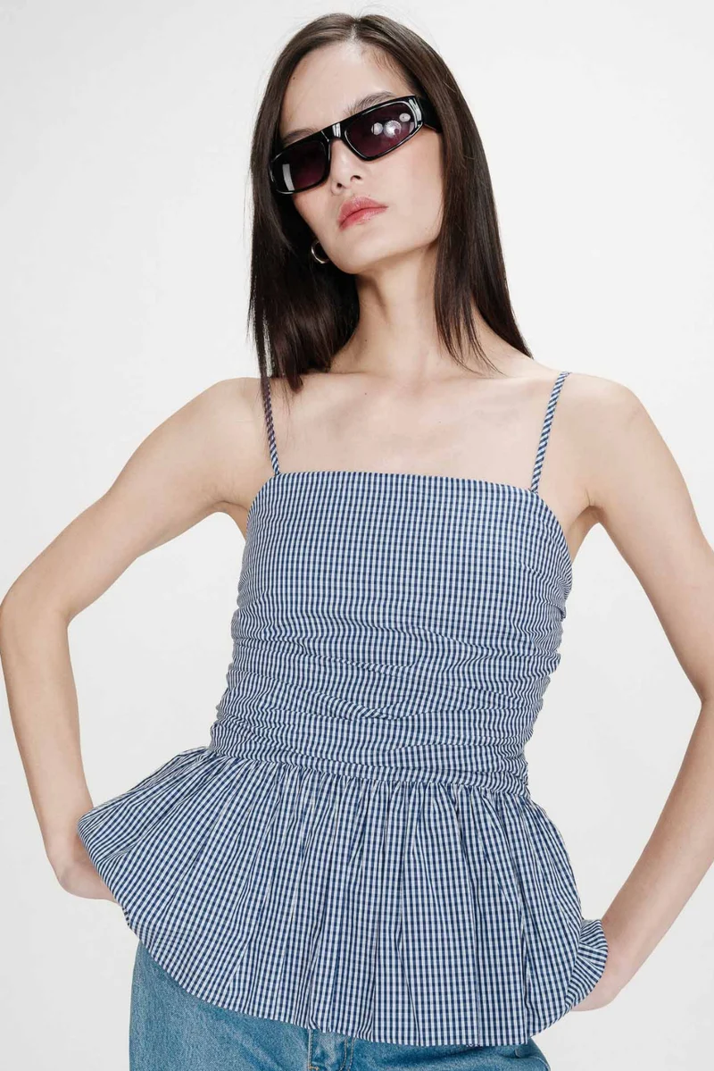 GRACE & MILA Bustier Péplum Valo - Marine