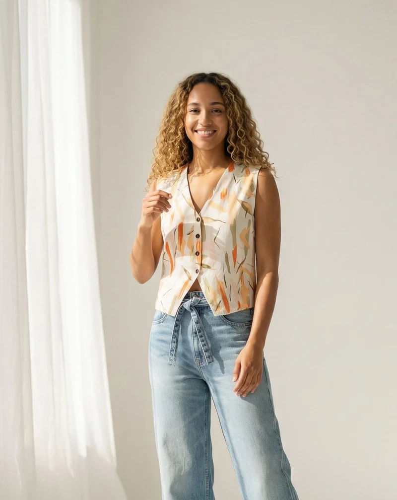 ANANAS BANANAS Haut Méli boutonné