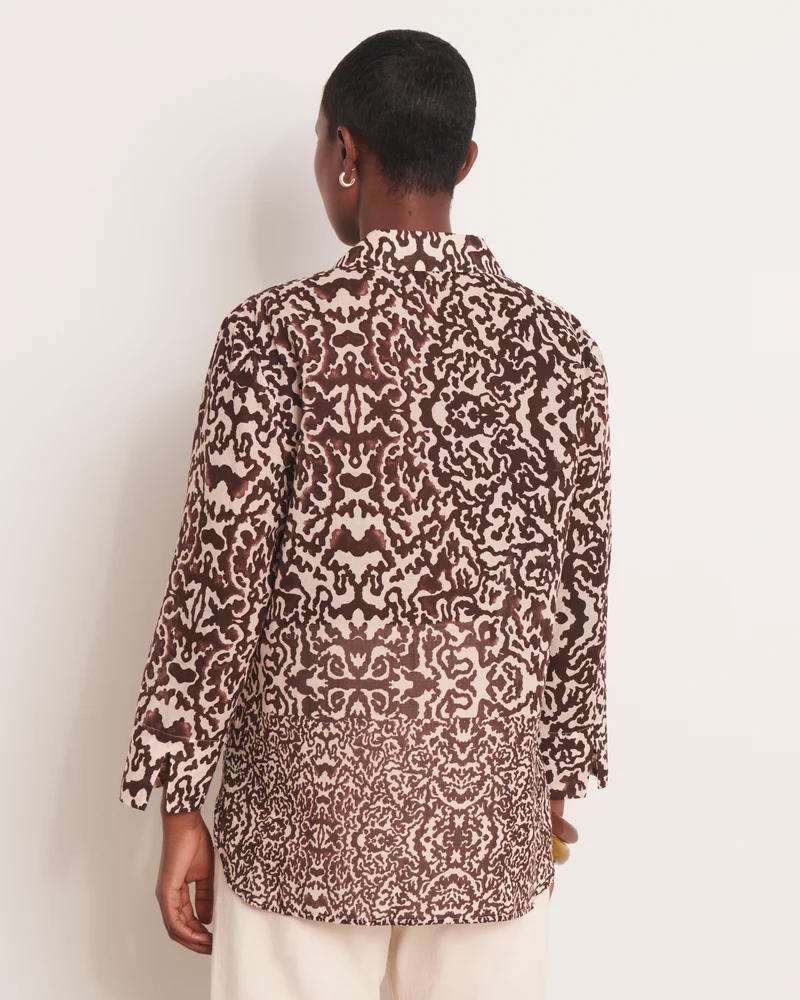 Chemise imprimée marron CUBAIN/13035/540