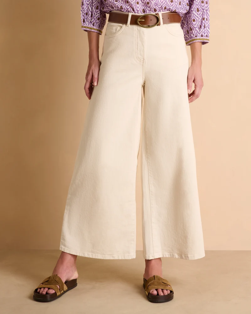 Jeans large 7/8e beige PAMPA/13334/007
