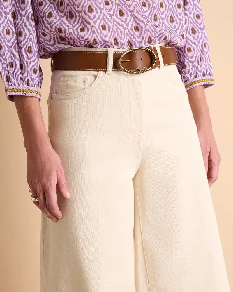 Jeans large 7/8e beige PAMPA/13334/007
