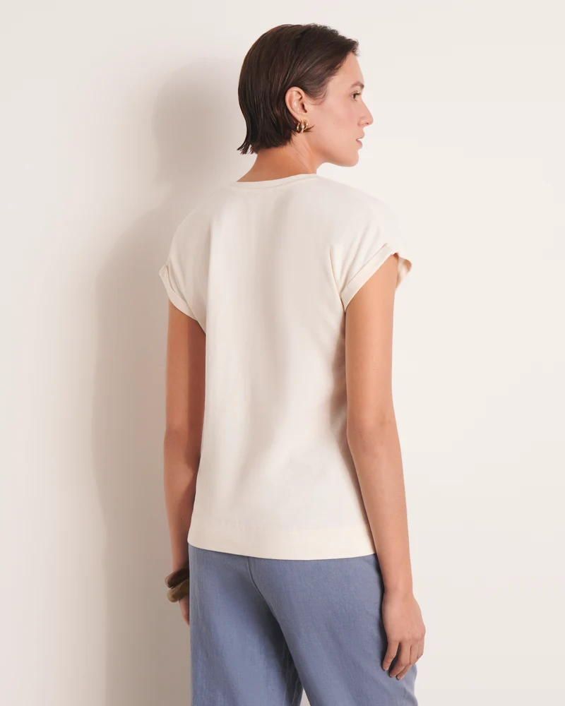 Tee-shirt blanc cassé manches kimono THESEE/13071/003