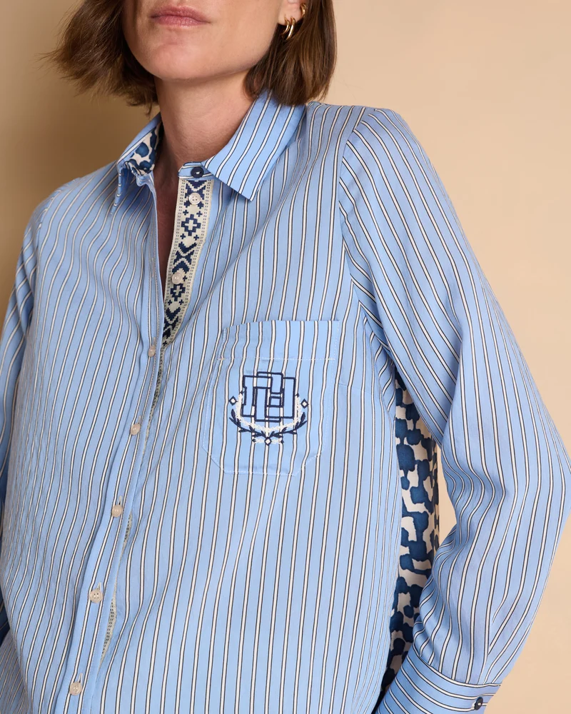 Chemise bleue à rayures CALLAS/13033/631