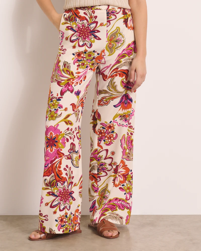 Pantalon fluide imprimé beige PALABRA/13171/523