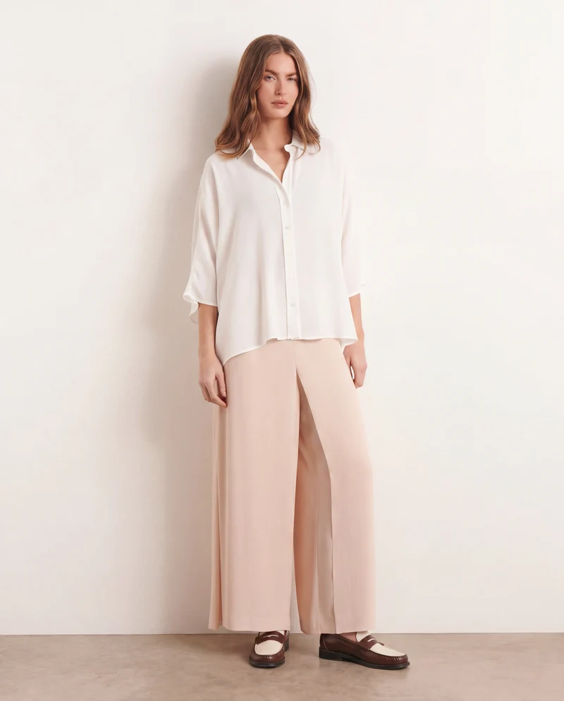 Pantalon beige large et fluide PLAZA13/13151/012