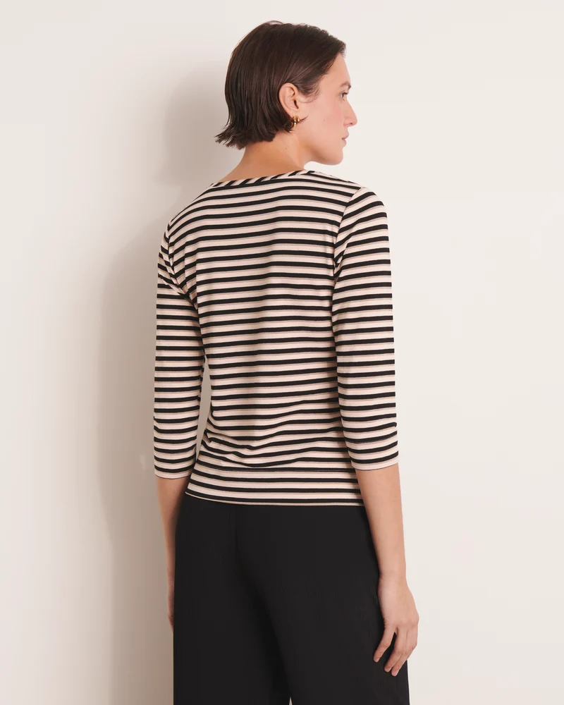 Tee-shirt marinière noir TIRAMISU/13116/670