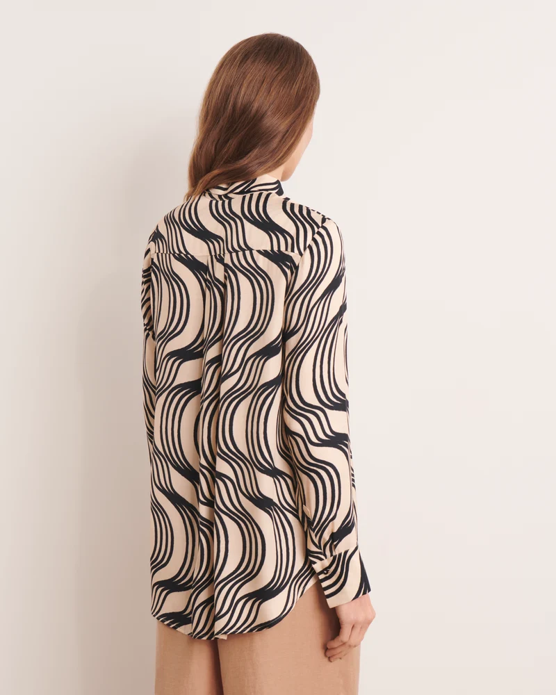Chemise noire imprimée CAPRON13/13111/670