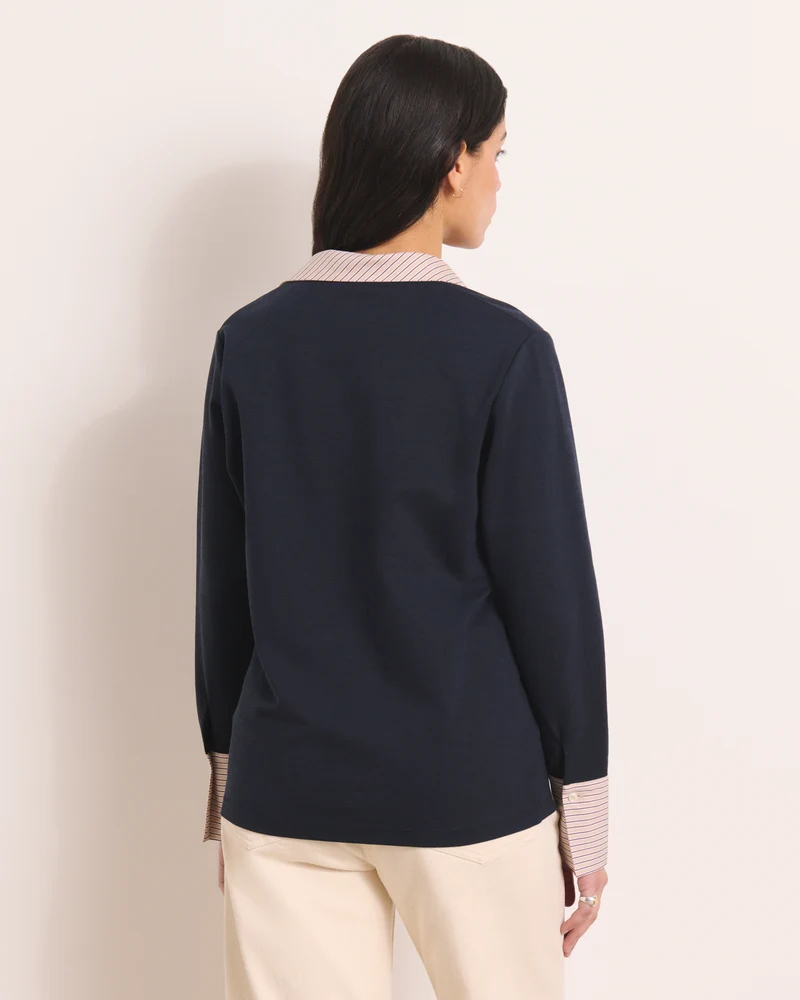 Polo bleu marine TANGARA13/13150/635