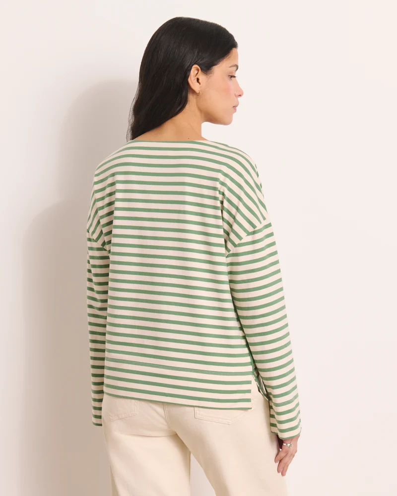 Tee-shirt marinière vert TRIESTE/13211/610