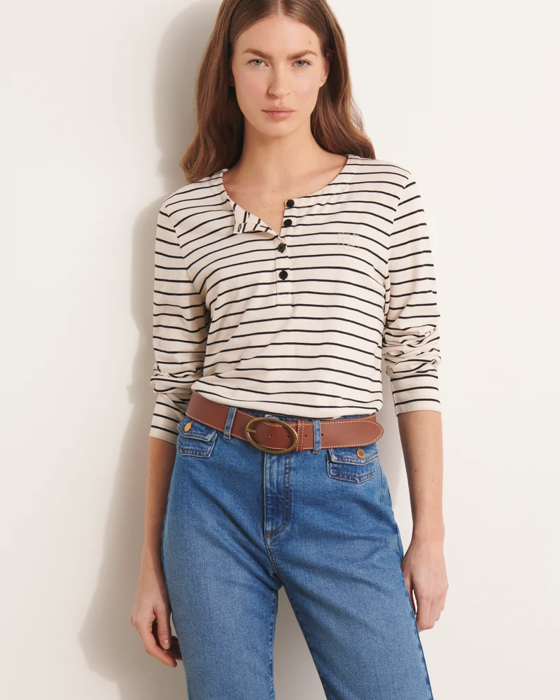 Tee-shirt marinière écru TRIBORD/13070/521