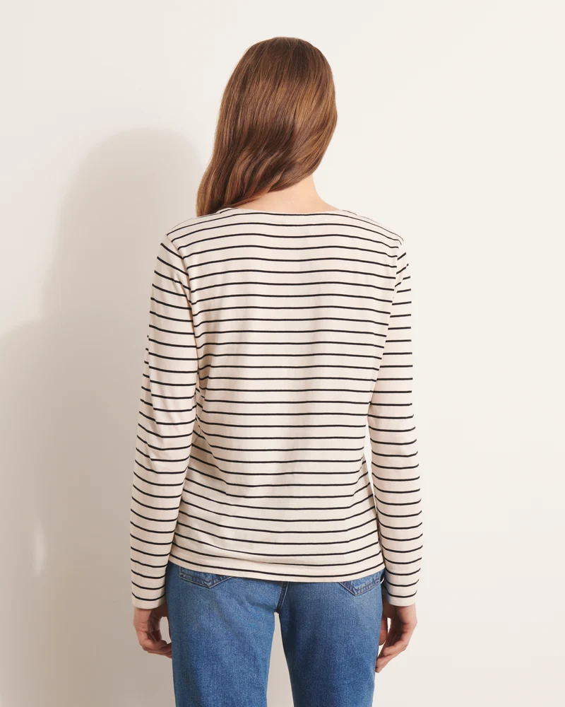 Tee-shirt marinière écru TRIBORD/13070/521