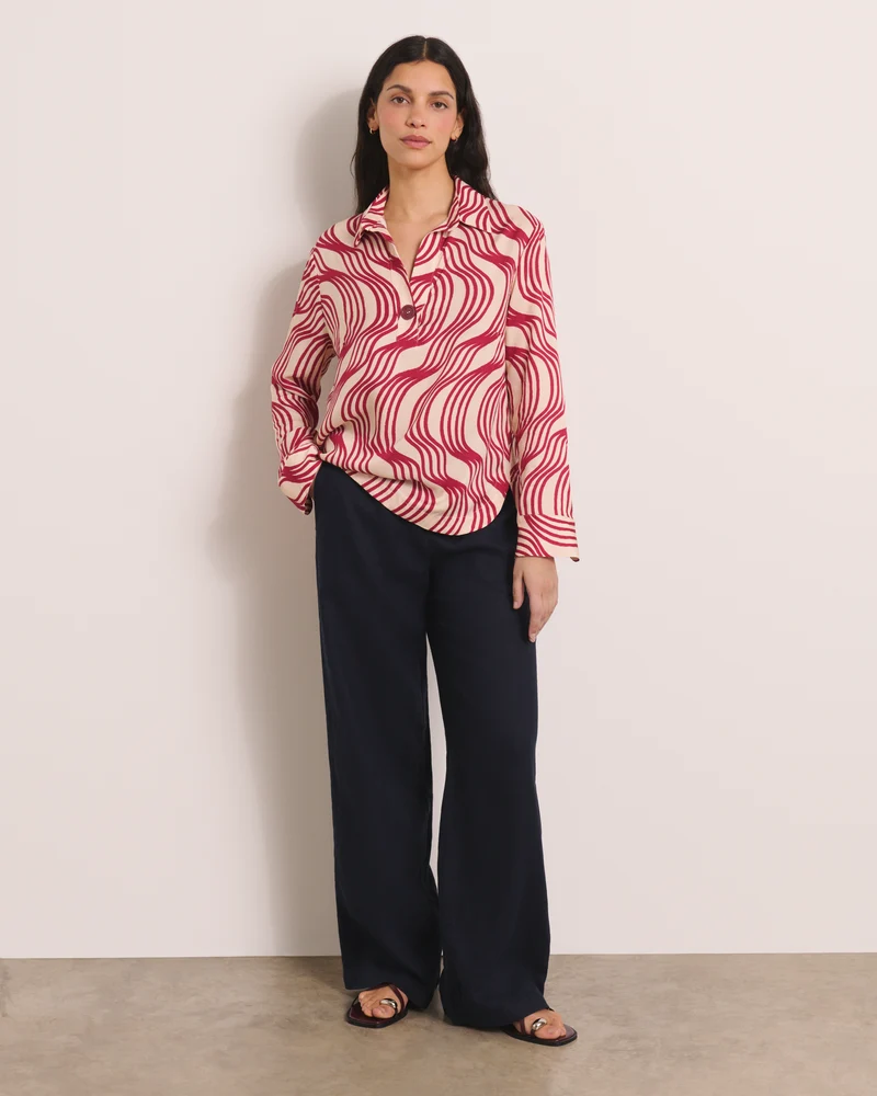Blouse beige imprimée CALANQUE-BIS/13065/570