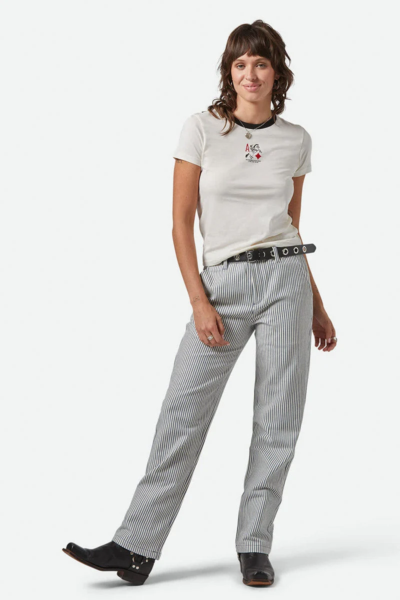 BRIXTON Pantalon Bedford - Bleu Azure Ligné
