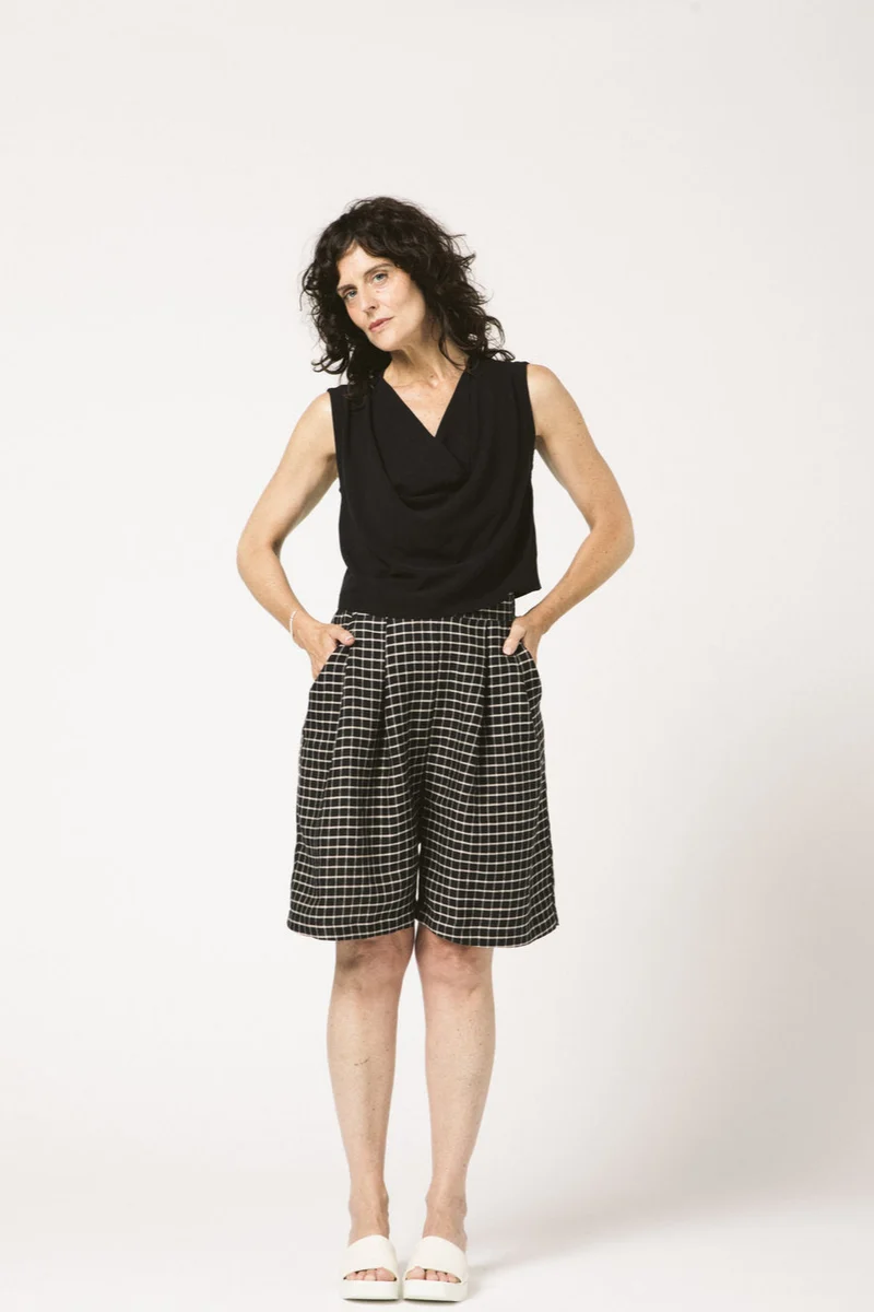 ALLISON WONDERLAND Bermuda Railspur - Carreaux Noir