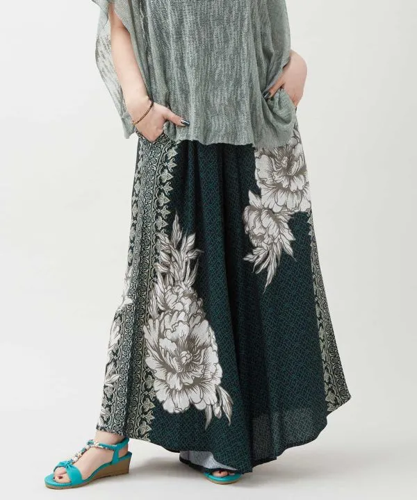 Pantalon large à imprimé Hmong