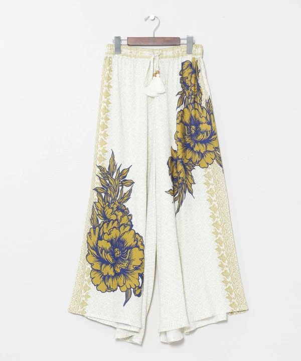 Pantalon large à imprimé Hmong