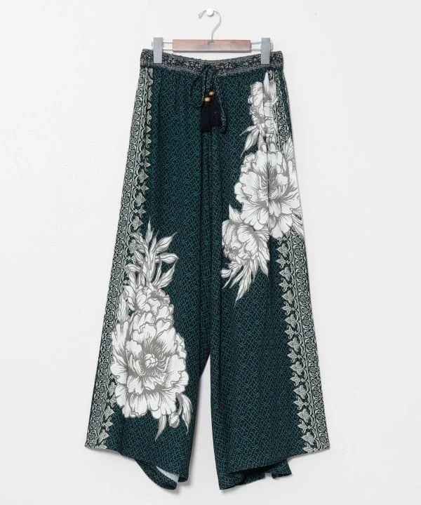 Pantalon large à imprimé Hmong