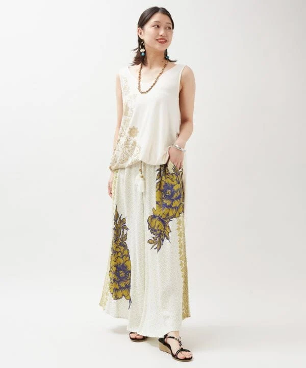 Pantalon large à imprimé Hmong