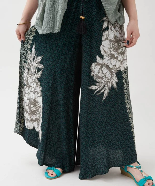 Pantalon large à imprimé Hmong