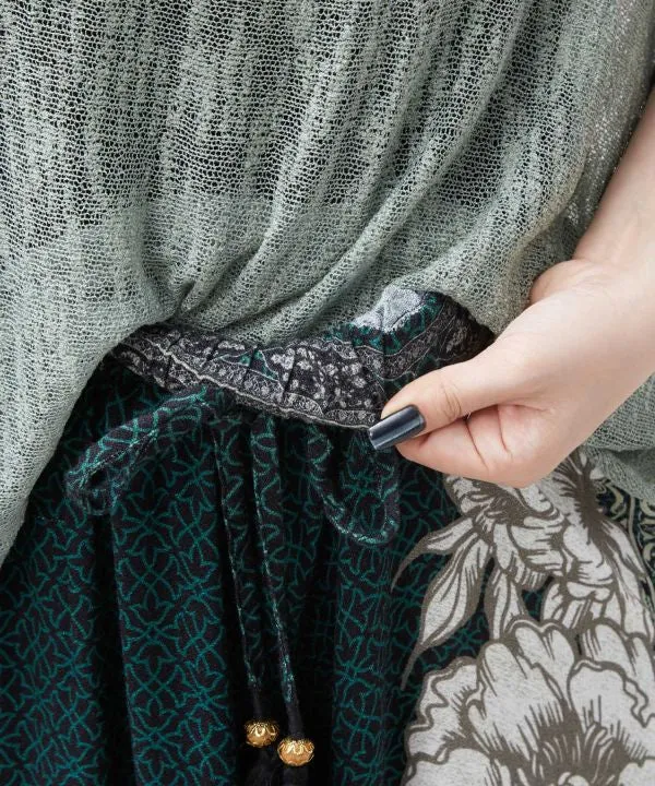 Pantalon large à imprimé Hmong