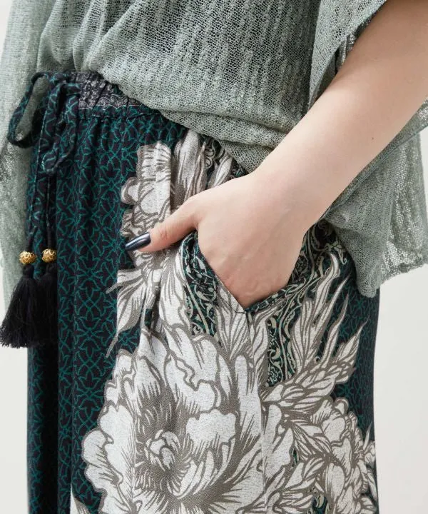 Pantalon large à imprimé Hmong