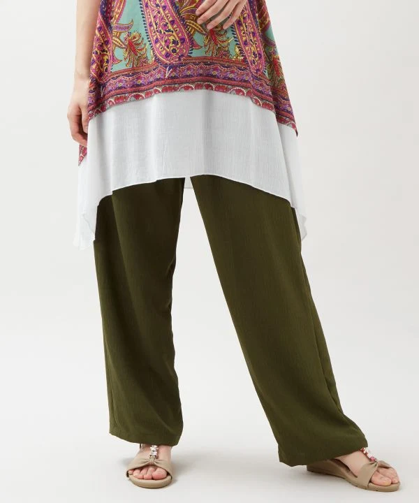 Pantalon décontracté en rayonne pour femme