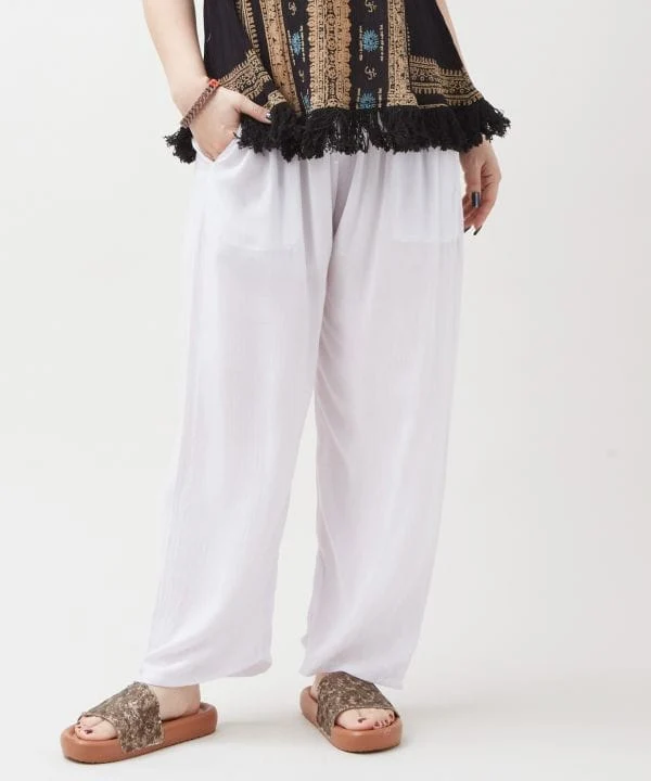 Pantalon décontracté en rayonne pour femme