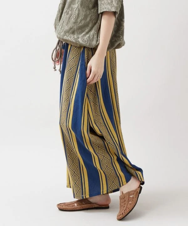 Pantalon décontracté à rayures géométriques