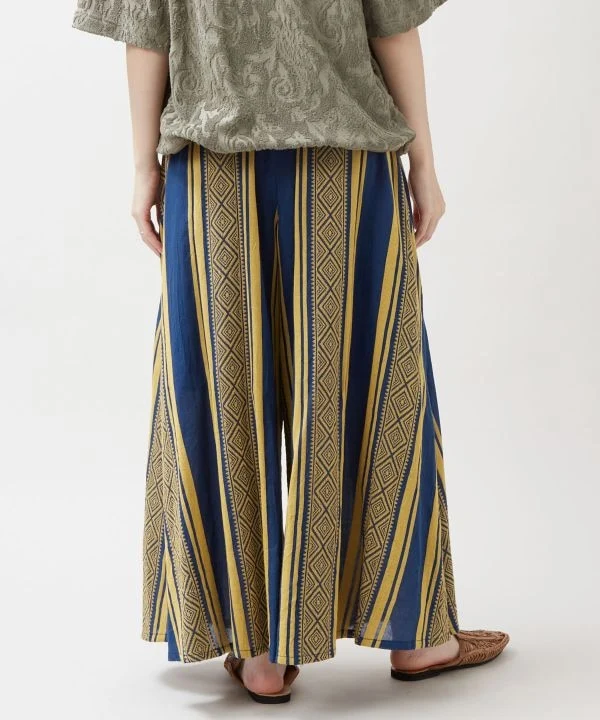 Pantalon décontracté à rayures géométriques