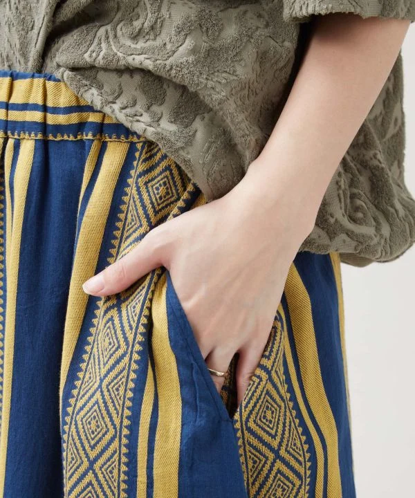 Pantalon décontracté à rayures géométriques