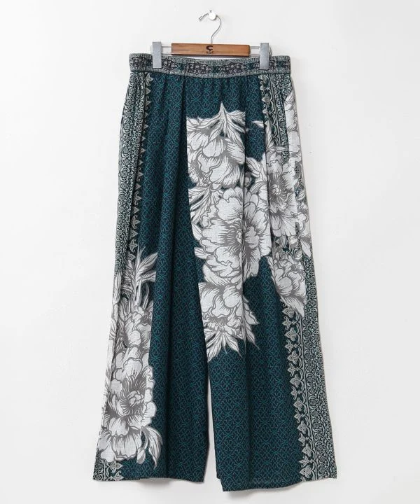 Pantalon en coton lotus style hakama