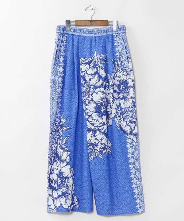 Pantalon en coton lotus style hakama