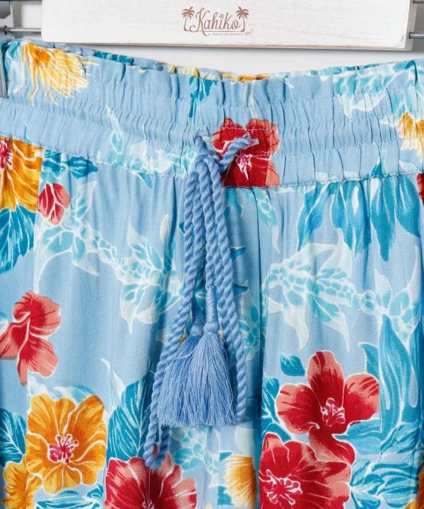 Pantalon évasé à imprimé botanique