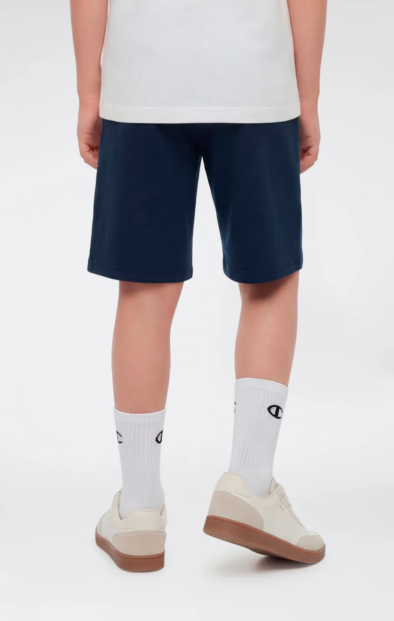 Boys’ Bermuda Shorts with Small Embroidered Logo Icons