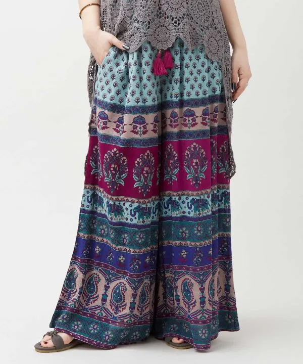 Pantalon bohème aux tons terreux